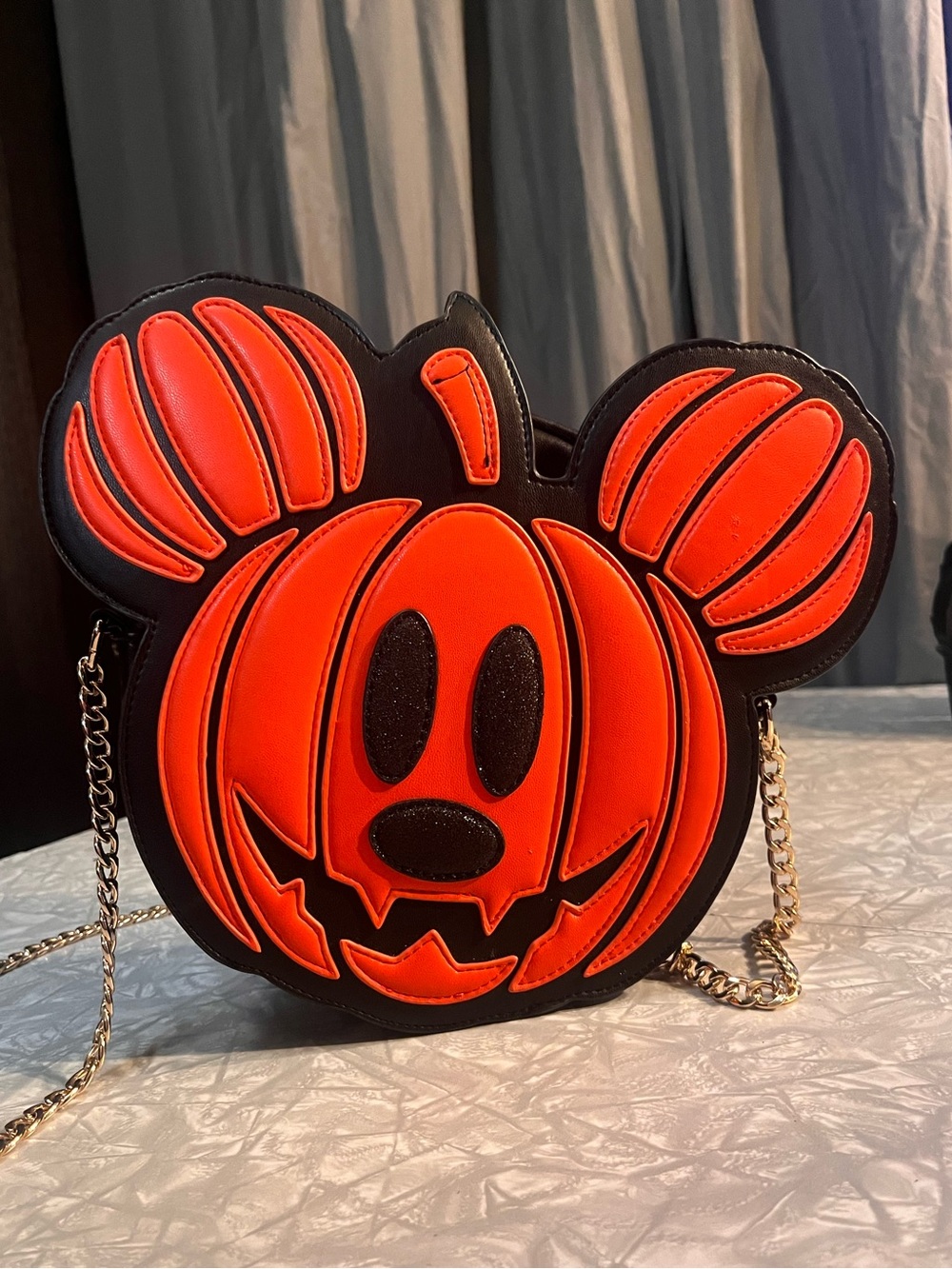 Skinny Dip Pumpkin Mickey Ear Crossbody Bag